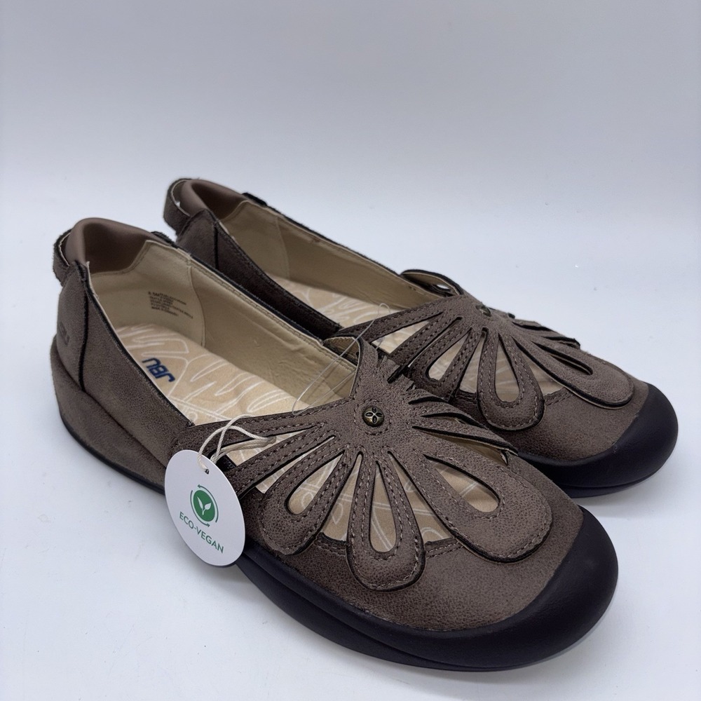 Jbu Pearl Eco‎ Vegan Ballet Flat Cutout Shoes Womens 8.5 Tan Brown NWT - Picture 5 of 9